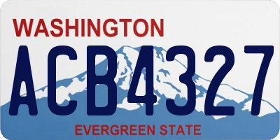 WA license plate ACB4327