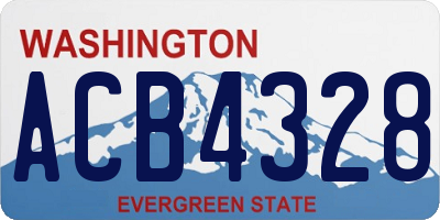 WA license plate ACB4328