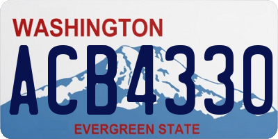 WA license plate ACB4330