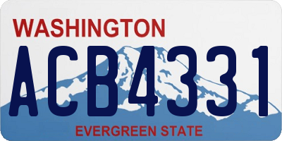 WA license plate ACB4331