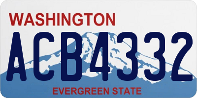 WA license plate ACB4332