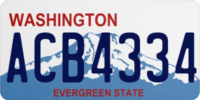 WA license plate ACB4334