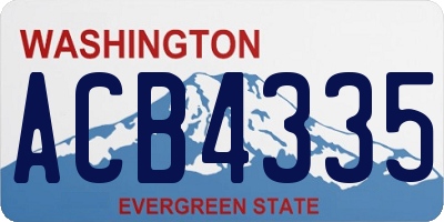 WA license plate ACB4335
