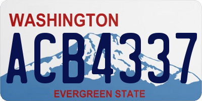 WA license plate ACB4337