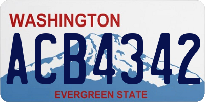WA license plate ACB4342
