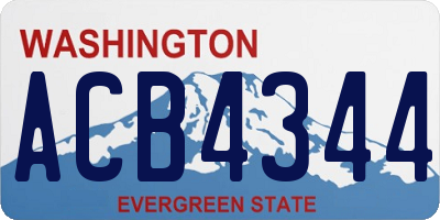 WA license plate ACB4344