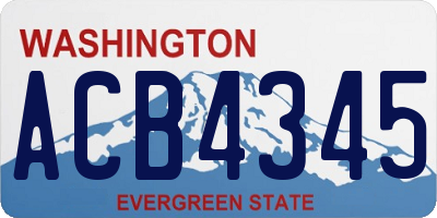 WA license plate ACB4345