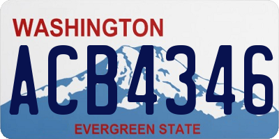 WA license plate ACB4346