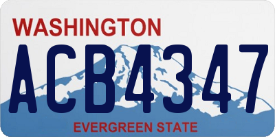 WA license plate ACB4347