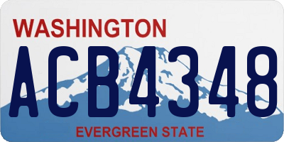 WA license plate ACB4348