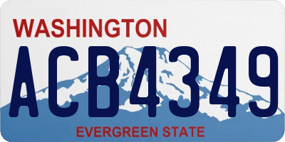 WA license plate ACB4349