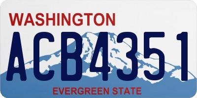 WA license plate ACB4351