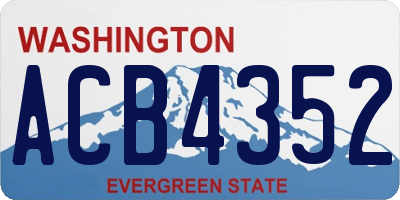 WA license plate ACB4352