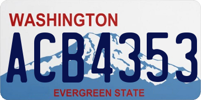 WA license plate ACB4353