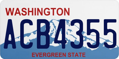 WA license plate ACB4355