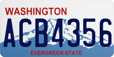 WA license plate ACB4356