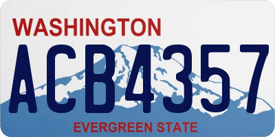 WA license plate ACB4357
