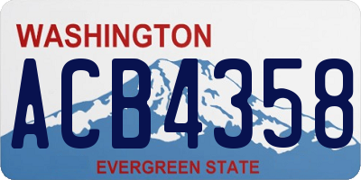 WA license plate ACB4358