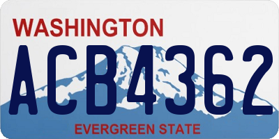 WA license plate ACB4362