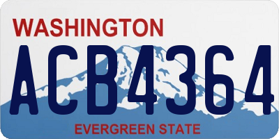 WA license plate ACB4364