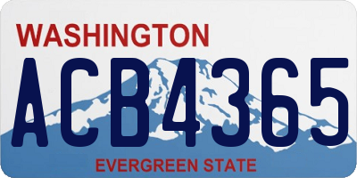 WA license plate ACB4365