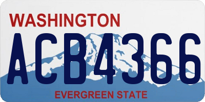 WA license plate ACB4366