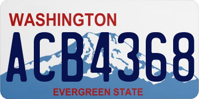 WA license plate ACB4368
