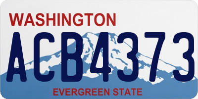 WA license plate ACB4373