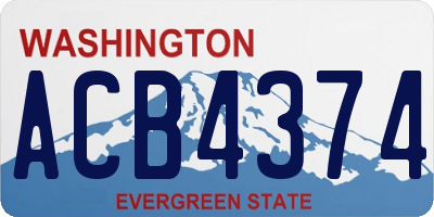 WA license plate ACB4374