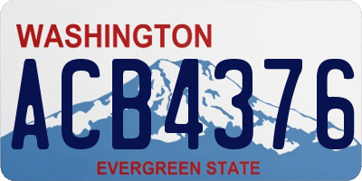 WA license plate ACB4376