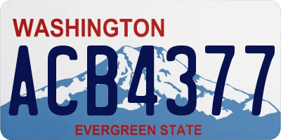 WA license plate ACB4377
