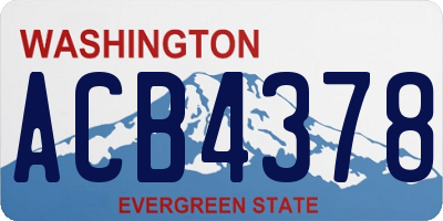 WA license plate ACB4378