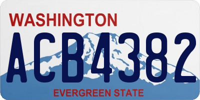 WA license plate ACB4382