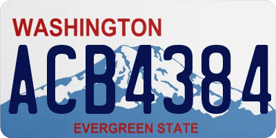 WA license plate ACB4384