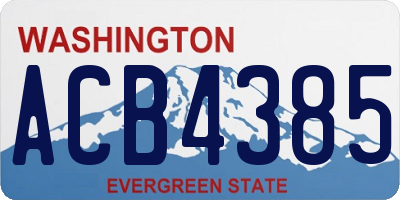 WA license plate ACB4385