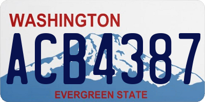 WA license plate ACB4387