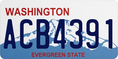 WA license plate ACB4391