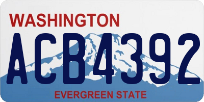 WA license plate ACB4392