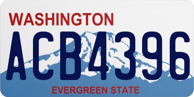 WA license plate ACB4396