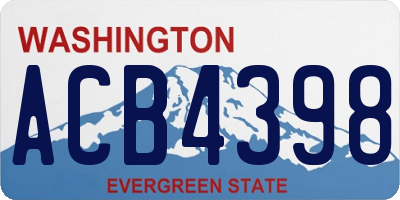 WA license plate ACB4398