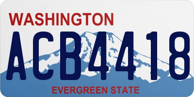 WA license plate ACB4418