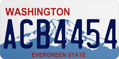 WA license plate ACB4454