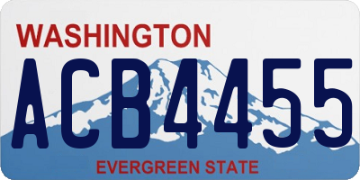 WA license plate ACB4455