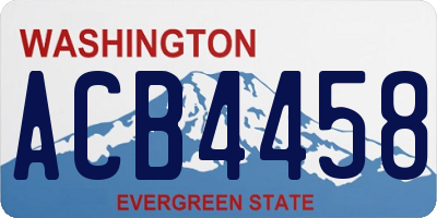 WA license plate ACB4458