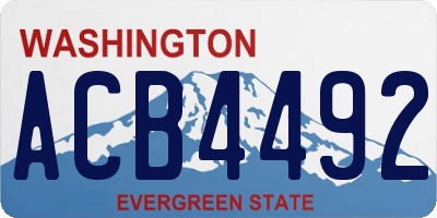 WA license plate ACB4492