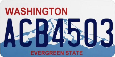 WA license plate ACB4503