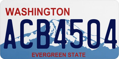 WA license plate ACB4504