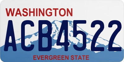 WA license plate ACB4522
