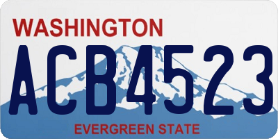 WA license plate ACB4523
