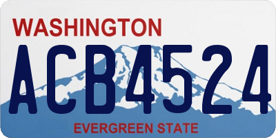 WA license plate ACB4524